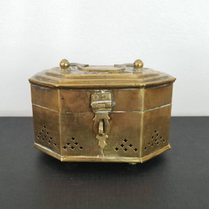 Vintage Brass Cricket Box Trinket Box Incense Box